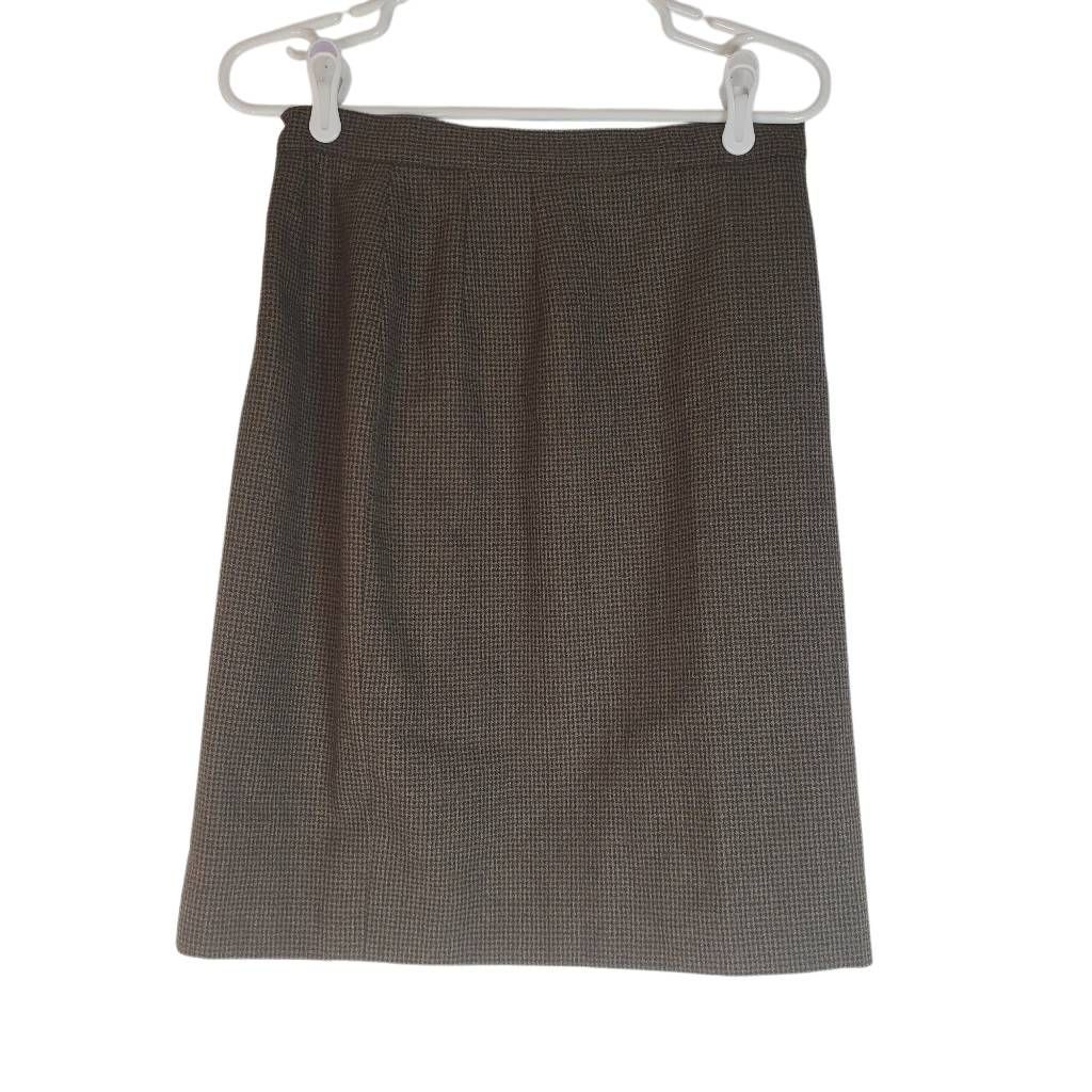 Collectible Gold By Giorgio Sant Angelo Pleated 100% Wool Skirt Brown Size 10